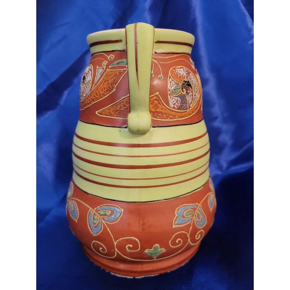 Ceramic Vase, Royal Trico, Two-handled Art Deco Motifs Japan Handpainted Vintage